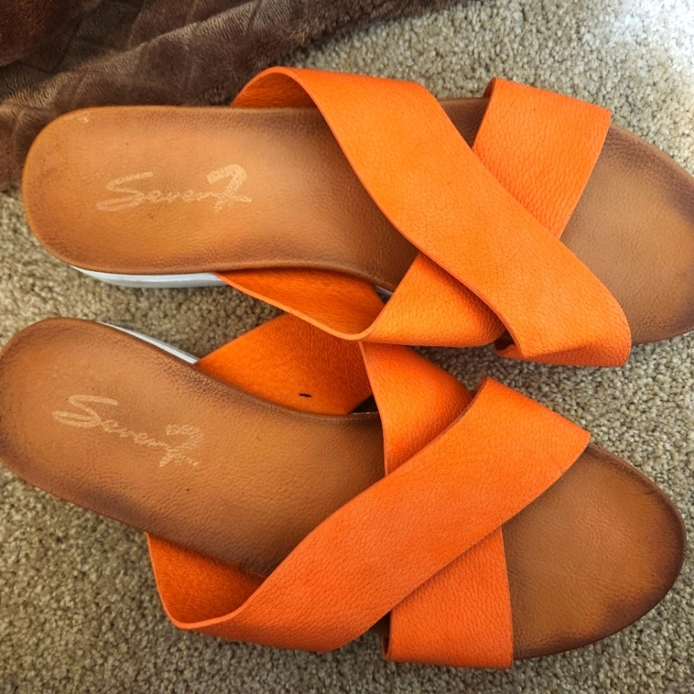 Seven7 Women's Orange Sandals